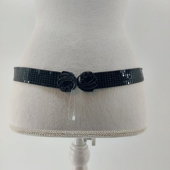 Belt Women's Vintage Black Metal Mesh Cinch Belt Gatsby OS - Picture 11 of 11